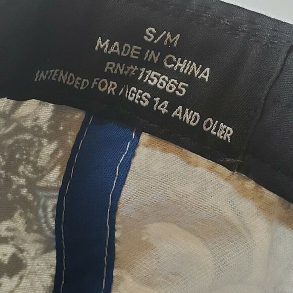 MMA Elite Adult S/M Skull Graphics Fitted Cap Hat Blue White - Picture 8 of 9